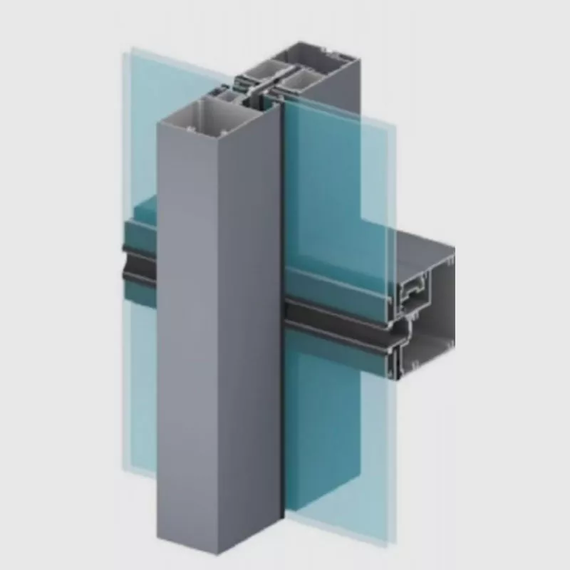 Central Control Double Glass Hidden Frame Curtain Wall Profile