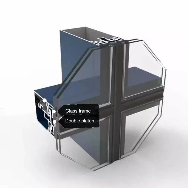 Powder-coated Hidden Frame Curtain Wall Profile